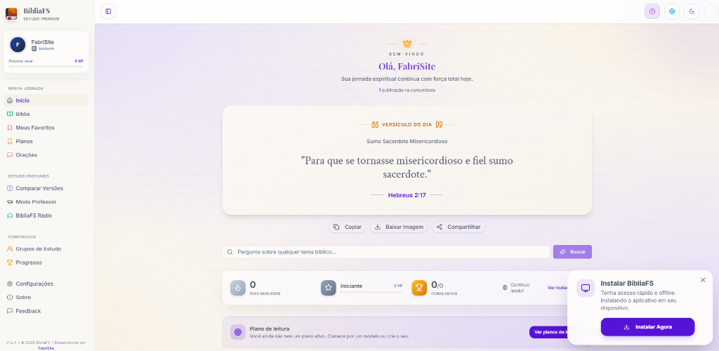 BíbliaFS — Aplicativo com IA desenvolvido pela FabriSite