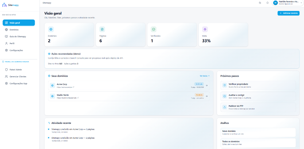 Sitemapy — Automação SEO desenvolvida pela FabriSite